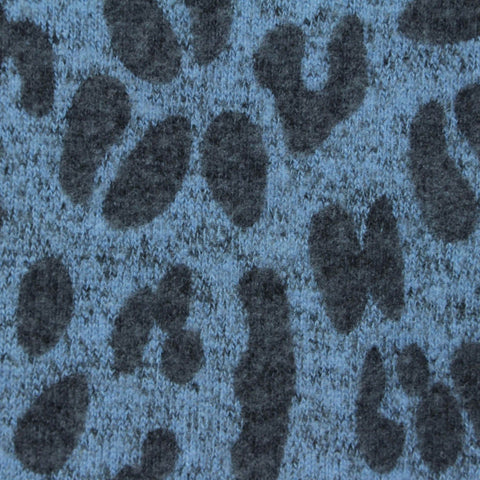 Dark Grey Leopard Knit, Viscose-Poly, 298 gsm