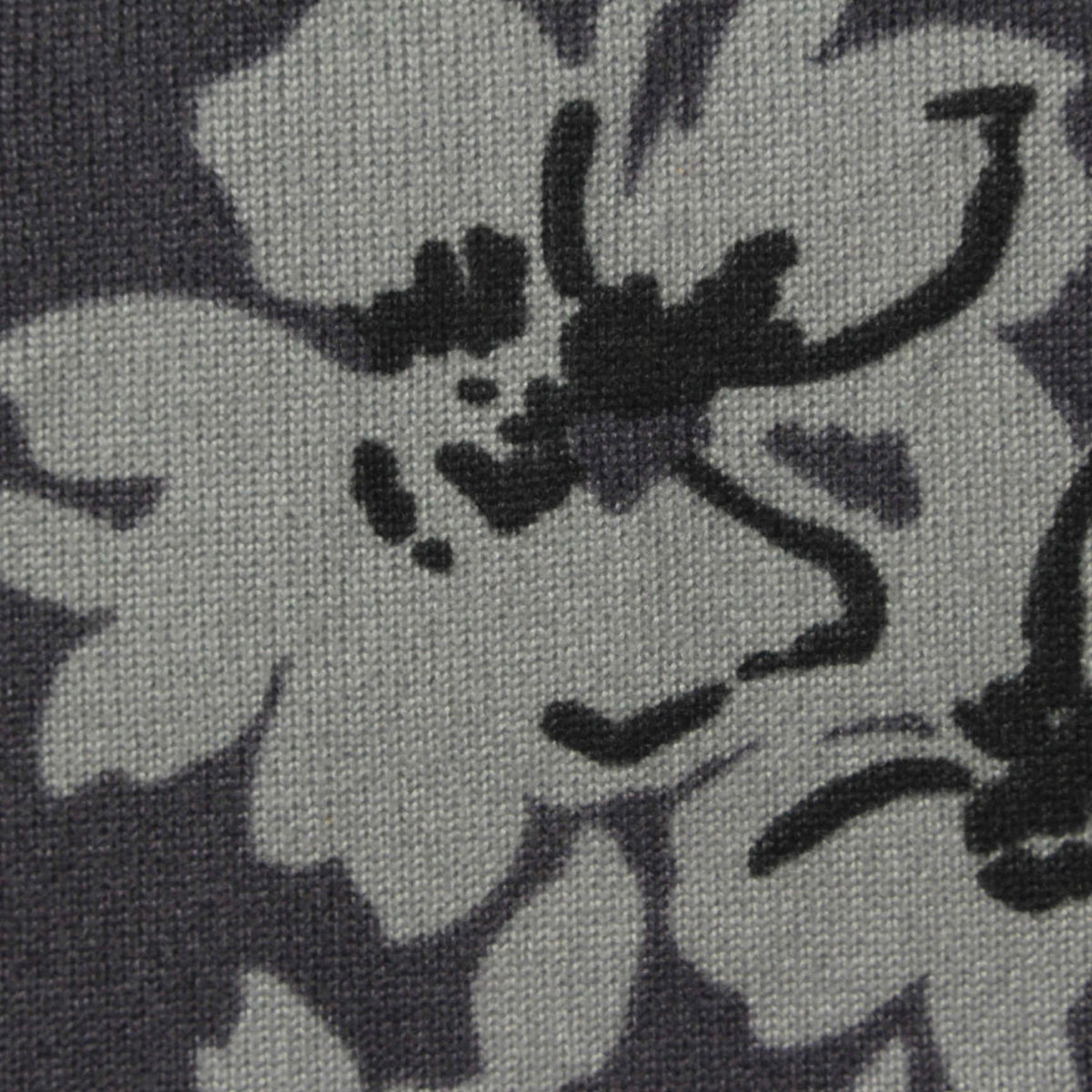 Charcoal Floral Chunky Knit, Polyester