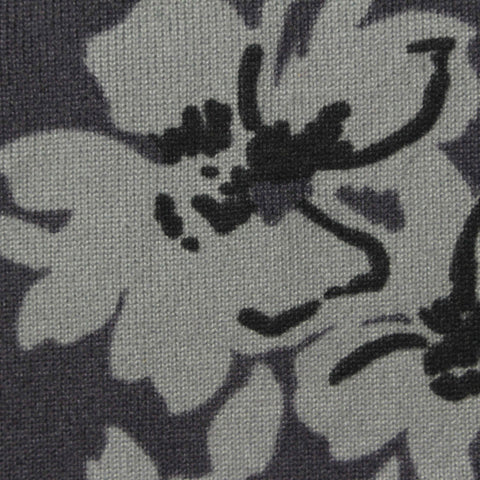 Charcoal Floral Chunky Knit, Polyester