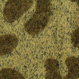 Dark Brown Leopard Chunky Knit, Viscose-Poly — texture