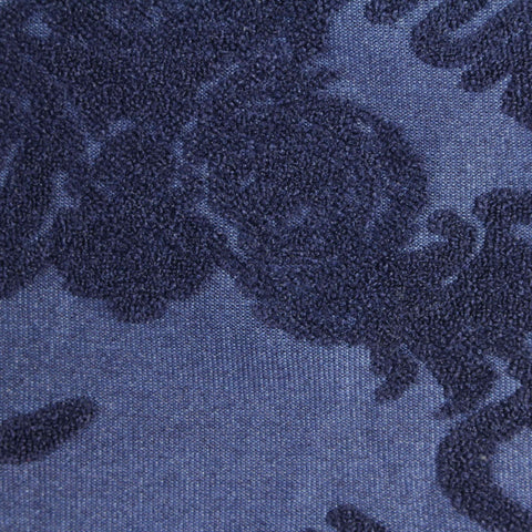 Navy Floral Jacquard, Polyester, 300 gsm
