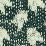 Dark Green Houndstooth Chunky Knit, Poly-Cotton — texture
