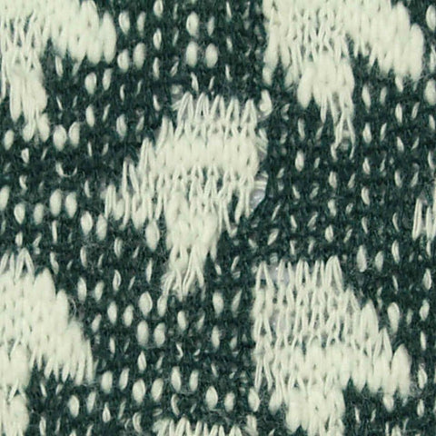 Dark Green Houndstooth Chunky Knit, Poly-Cotton