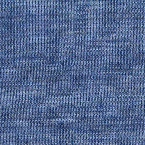 Blue Marl Rib Knit, Poly-Cotton, 180 gsm