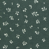 White Floral Rib Knit, Poly-Cotton