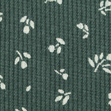 White Floral Rib Knit, Poly-Cotton — texture