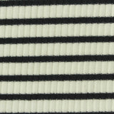 Black Horizontal-Stripe Rib Knit, Poly-Cotton
