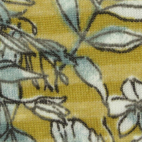 Light Blue Floral Jersey Knit, Poly-Cotton