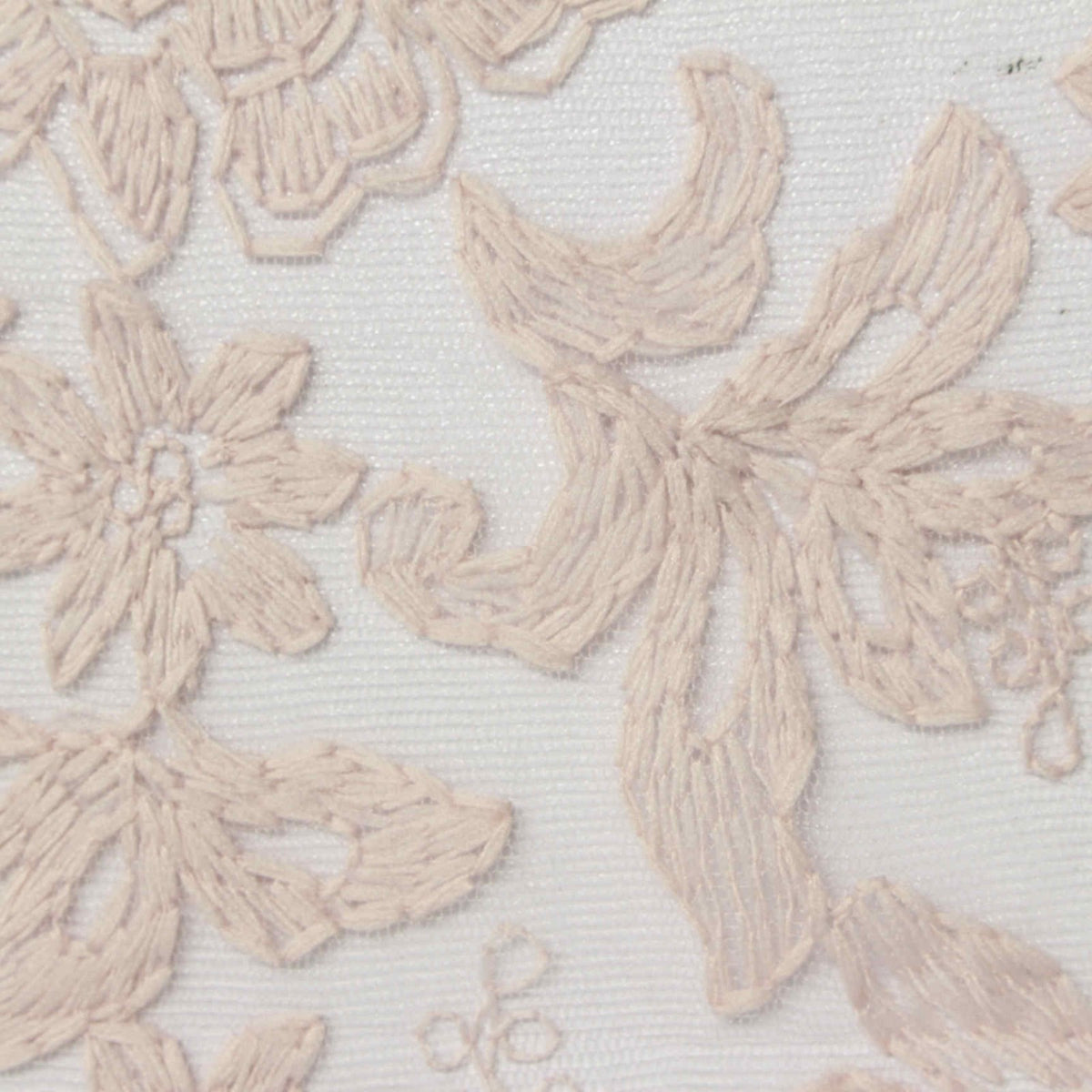 White Floral Mesh, Polyester, 115 gsm