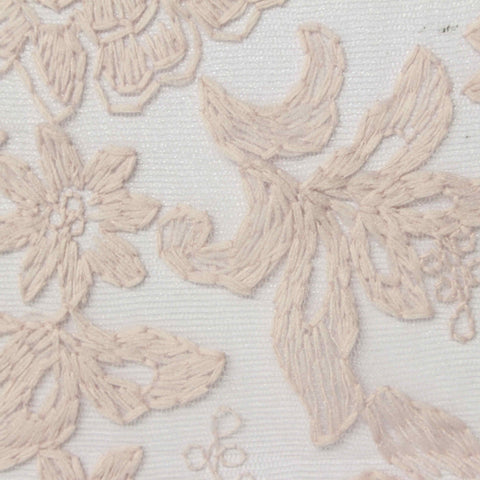 White Floral Mesh, Polyester, 115 gsm