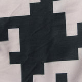 Black Geometric Linen-Look, Polyester