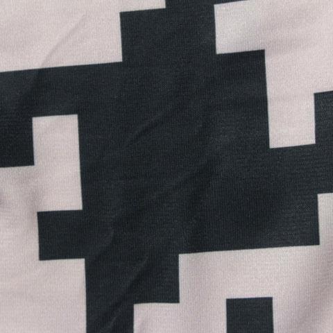 Black Geometric Linen-Look, Polyester