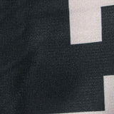 Black Geometric Linen-Look, Polyester — texture