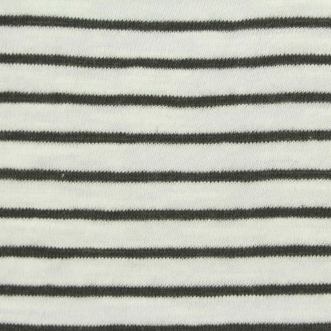 Black Horizontal-Stripe Knit, Cotton, 175 gsm