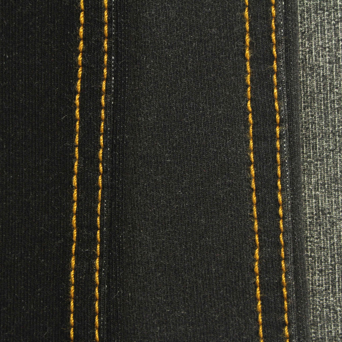 Yellow Vertical-Stripe Denim, Cotton-Poly