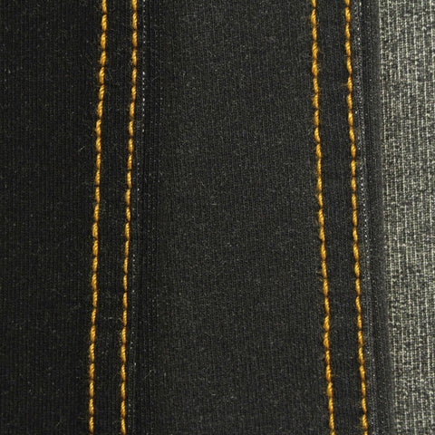 Yellow Vertical-Stripe Denim, Cotton-Poly