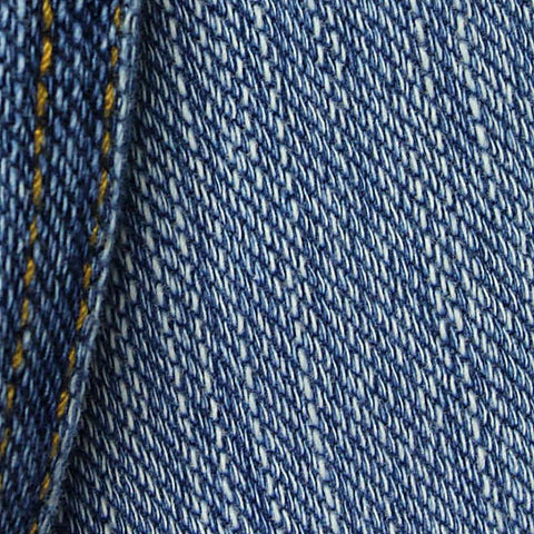 Cotton Polyester Stretch Denim Fabric, 305 gsm, 155 cm — Blue