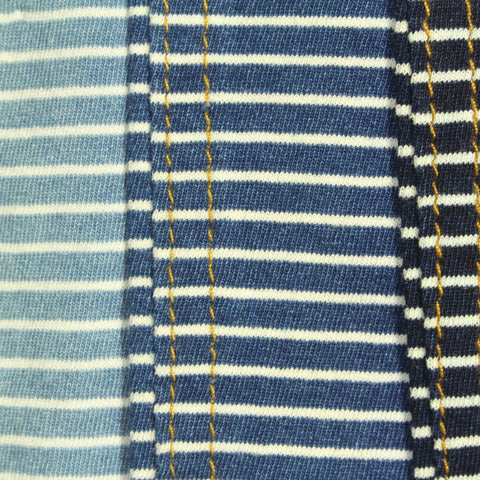 White Horizontal-Stripe Jersey Knit, 180 gsm