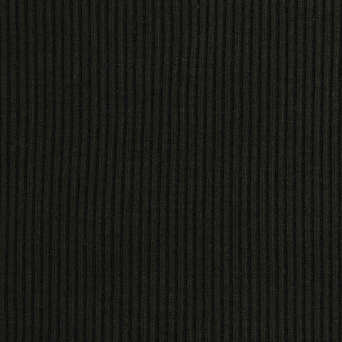 Viscose Polyester Stretch Rib Knit Fabric, 430 gsm, 120 cm — Black