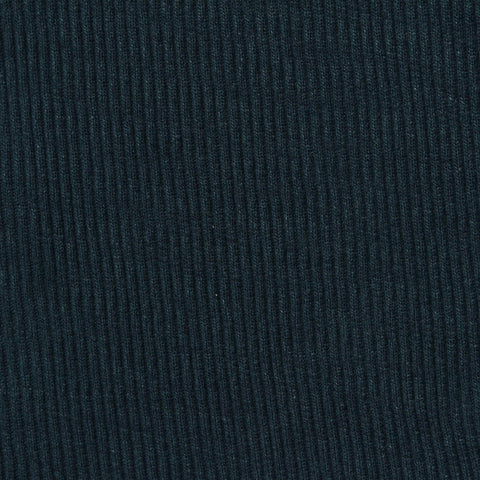 Polyester Viscose Stretch Rib Knit Fabric, 375 gsm, 120 cm — Navy