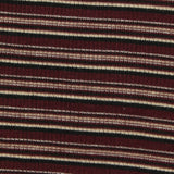Burgundy Horizontal-Stripe Rib Knit, Cotton-Viscose