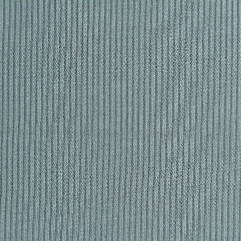 Polyester Viscose Stretch Rib Knit Fabric, 356 gsm, 120 cm — Blue