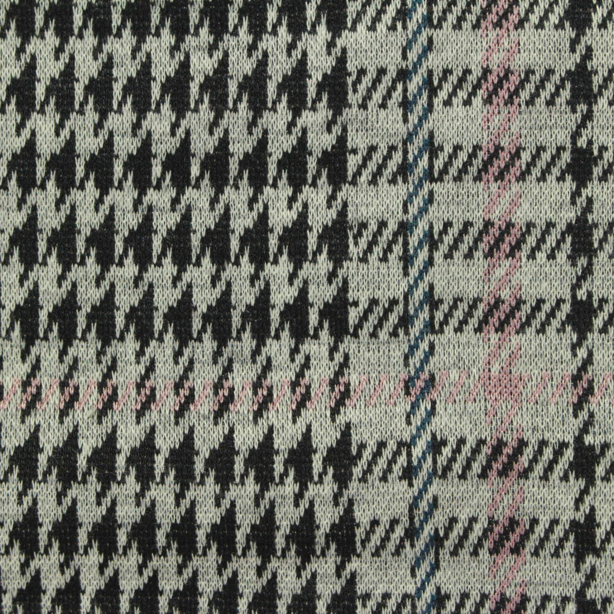Black Houndstooth Jacquard, Polyester, 280 gsm, 163 cm