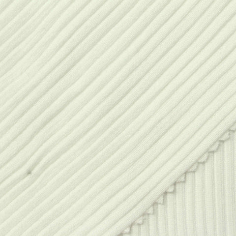 Polyester Stretch Rib Knit Fabric, 350 gsm, 156 cm — White