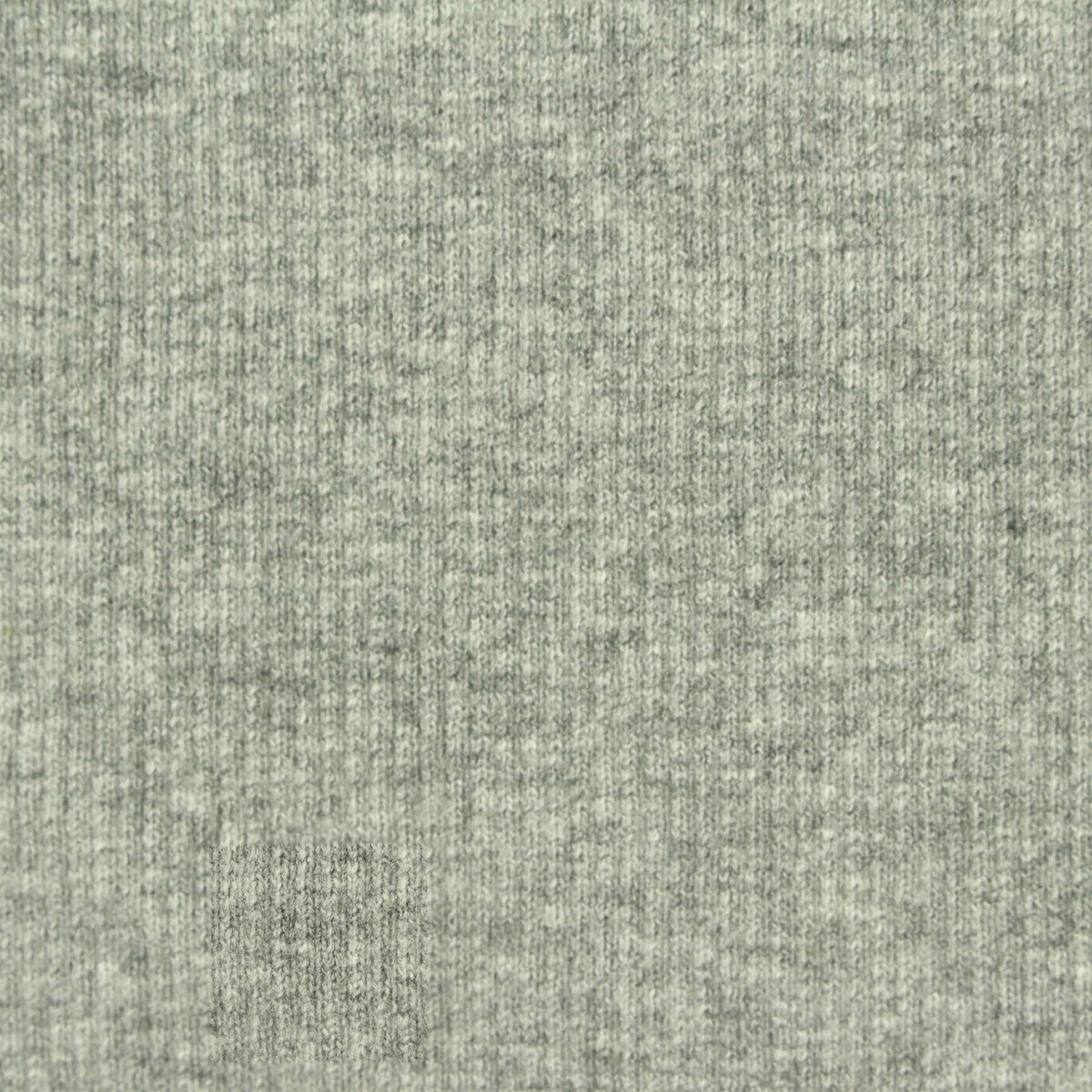 Heather Grey Marl Rib Knit, Cotton, 375 gsm