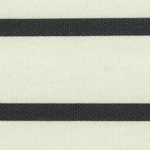 Black Horizontal-Stripe Scuba Knit, Polyester, 320 gsm