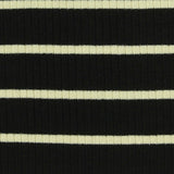 Cream Horizontal-Stripe Rib Knit, Viscose