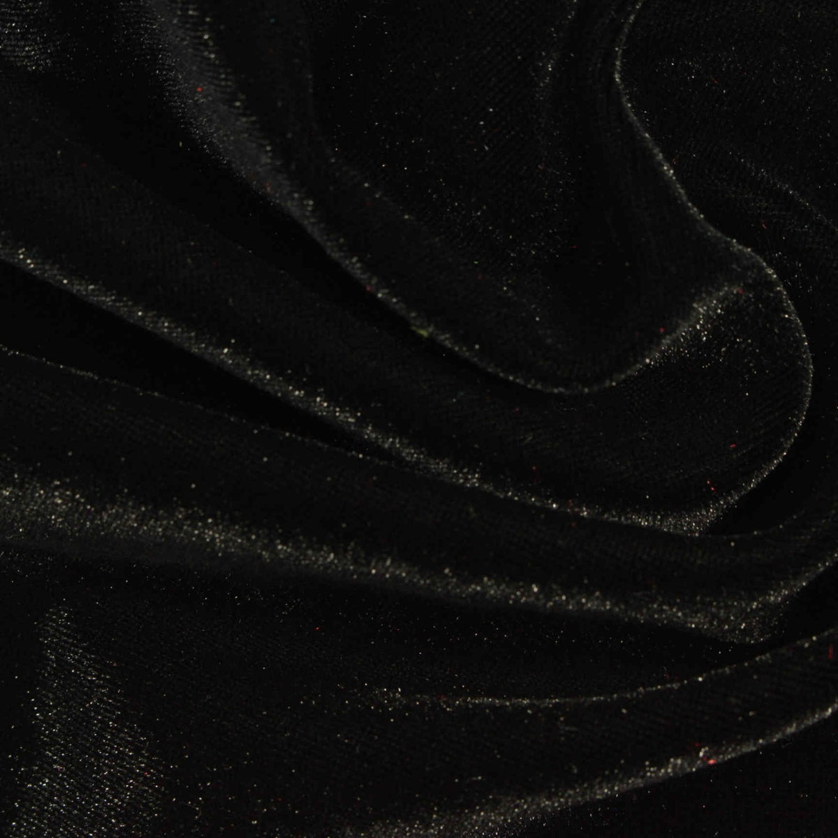 Polyester Stretch Velvet Fabric, 380 gsm, 163 cm — Black