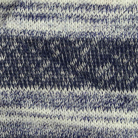 Marled Blue Horizontal-Stripe French Terry, Poly-Cotton