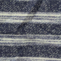 Marled Blue Horizontal-Stripe French Terry, Poly-Cotton