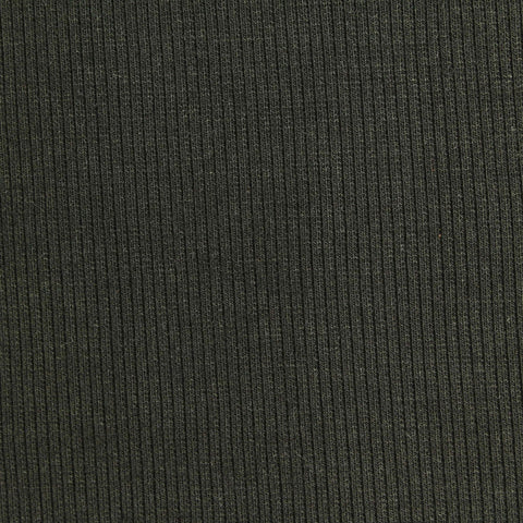 Polyester Viscose Stretch Rib Knit Fabric, 310 gsm — Green