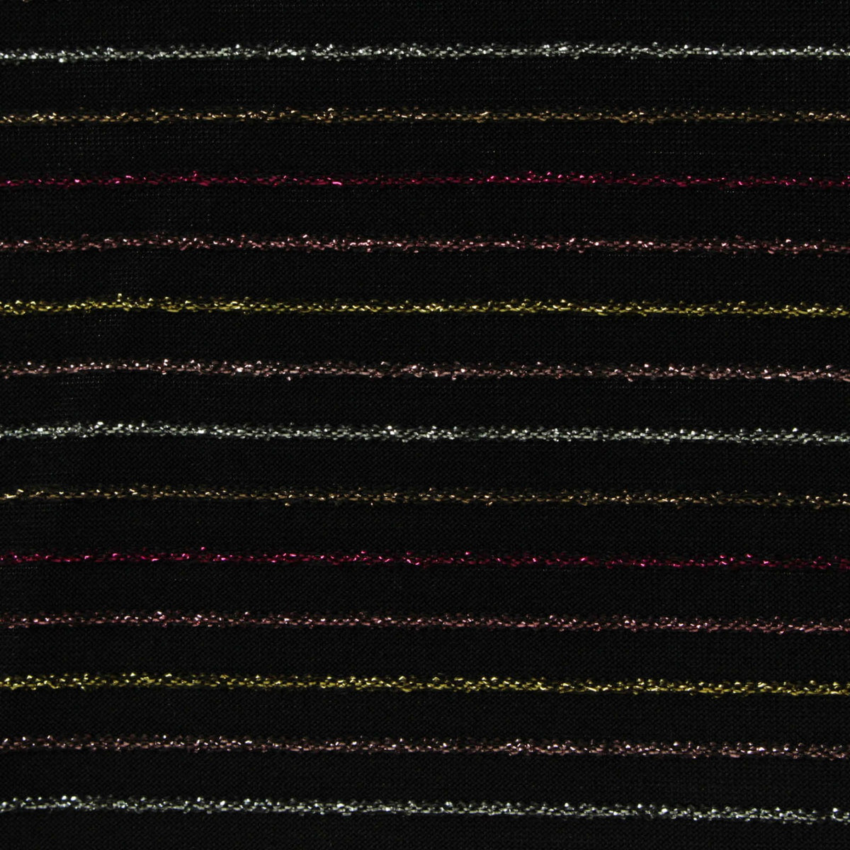 Silver Horizontal-Stripe Knit, Nylon-Metallic