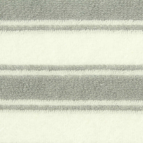 Grey Horizontal-Stripe French Terry, Poly-Cotton, 210 gsm