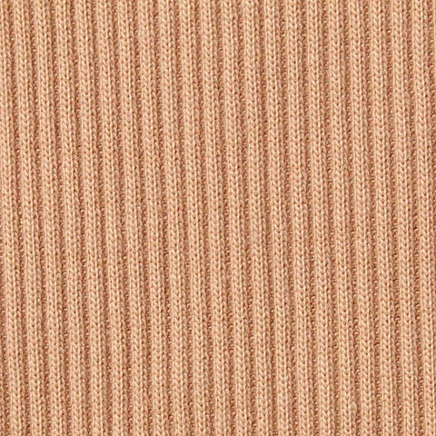 Cotton Polyester Stretch Rib Knit Fabric, 440 gsm, 117 cm — Beige