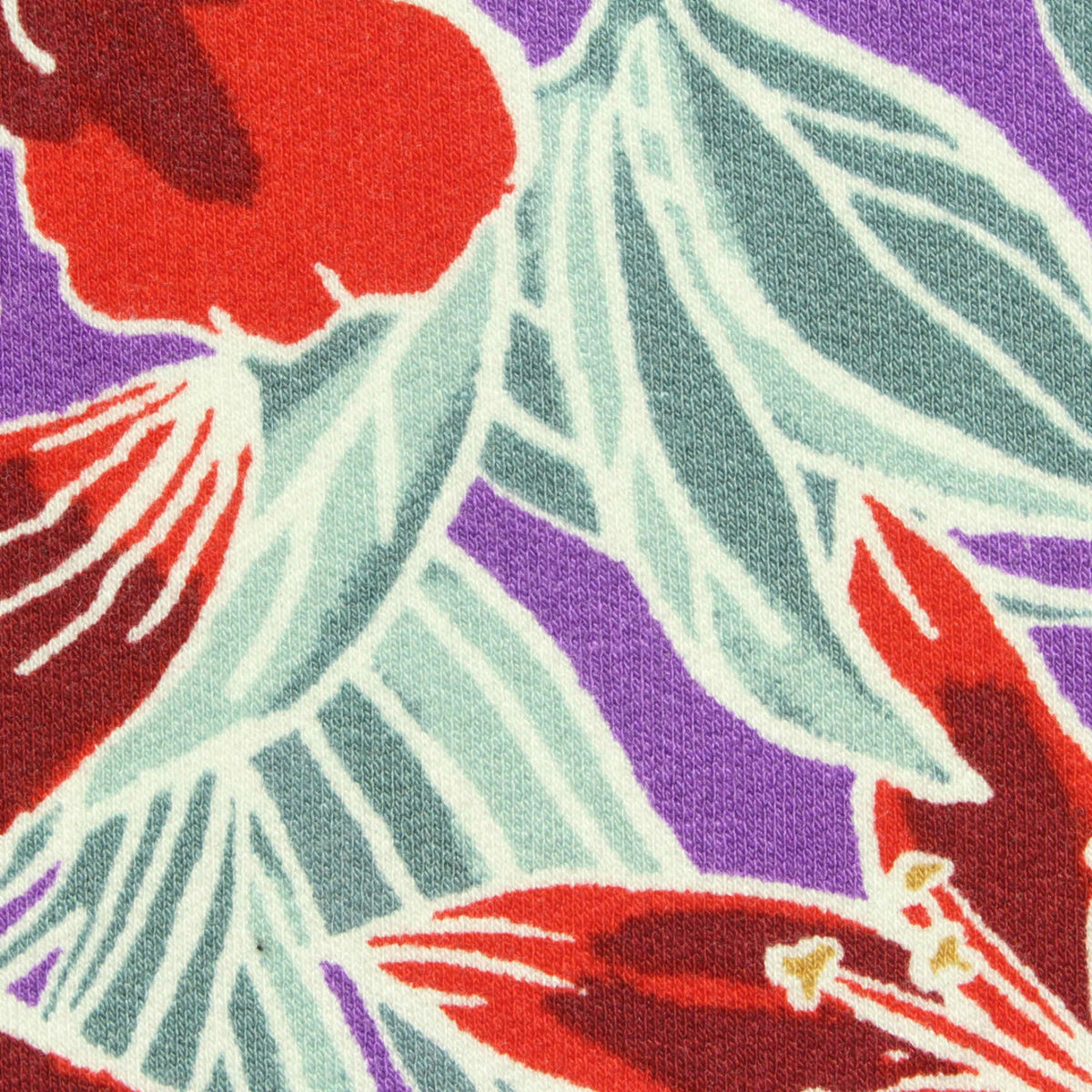 Red Bold-Floral Jersey Knit, Viscose