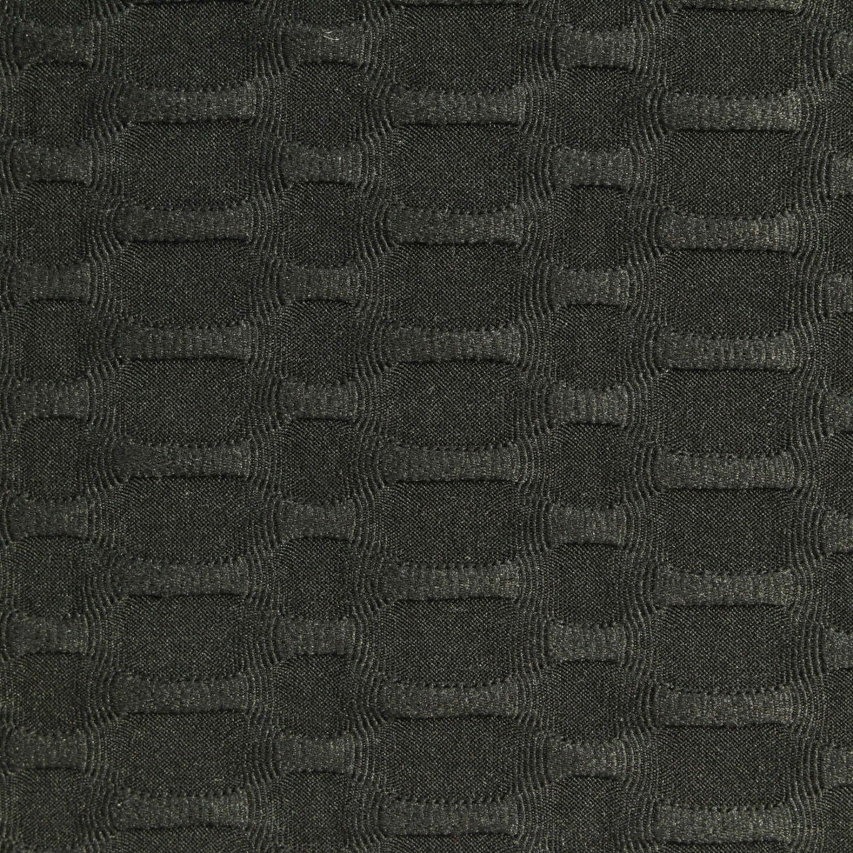 Jacquard Polyester Stretch Knit Fabric, 335 gsm, 150 cm — Black