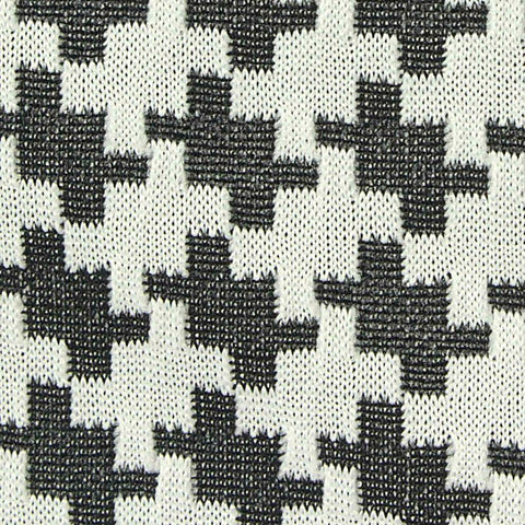 Black Houndstooth Knit, Polyester, 212 gsm