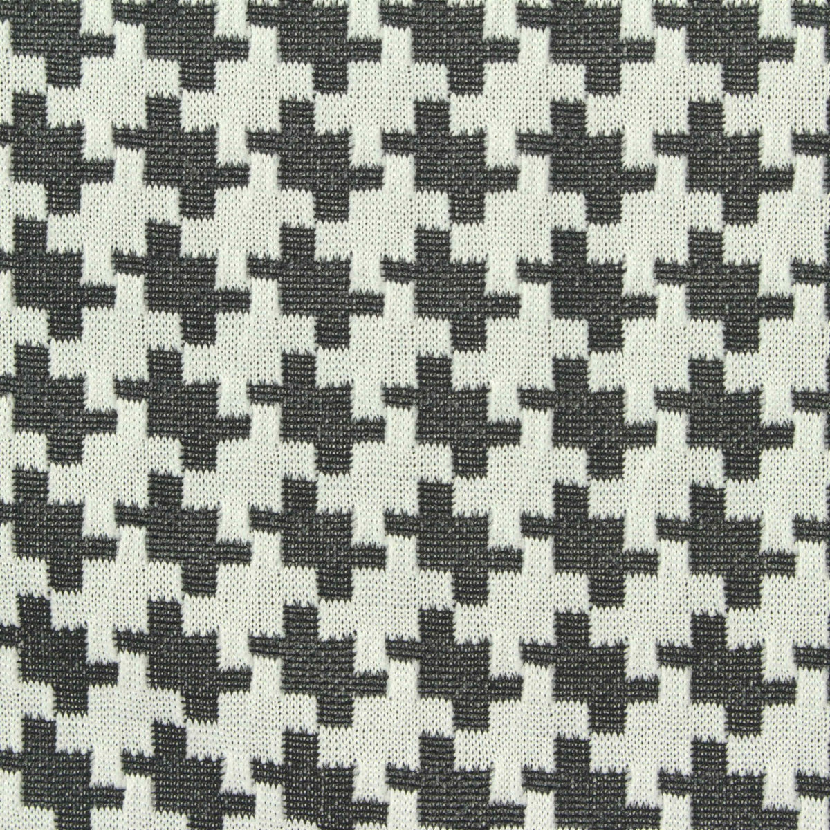 Black Houndstooth Knit, Polyester, 212 gsm