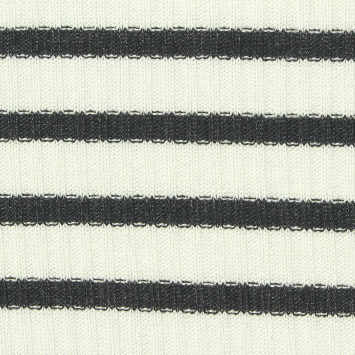 Dark Grey Stripes Rib Knit, Poly-Viscose, 215 gsm