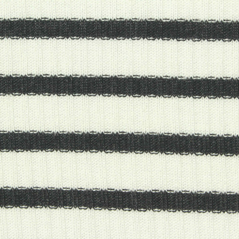 Dark Grey Stripes Rib Knit, Poly-Viscose, 215 gsm