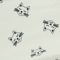 Black Cartoon-Cat Linen-Look, Polyester
