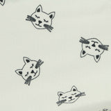 Black Cartoon-Cat Linen-Look, Polyester