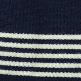 Navy Horizontal-Stripe Jersey Knit, Viscose — texture