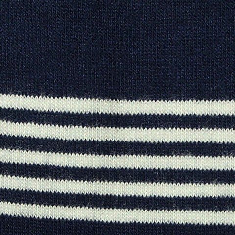 Navy Horizontal-Stripe Jersey Knit, Viscose, 190 gsm