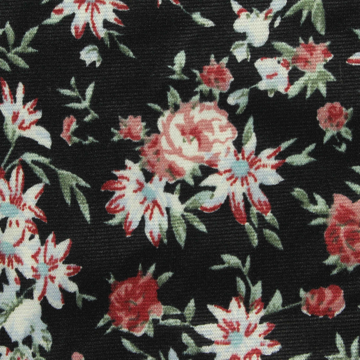 Black Floral Knit, Polyester, 140 gsm