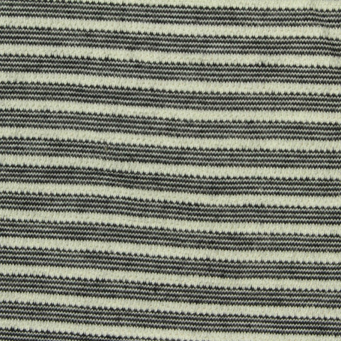 Black Horizontal-Stripe Jersey Knit, Cotton-Poly, 170 gsm
